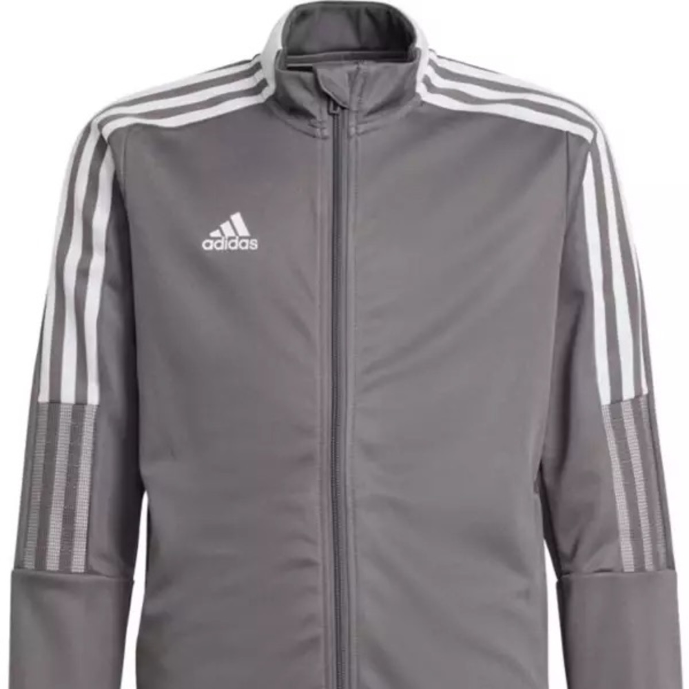 Adidas Youth Lightweight Jacket Light Grey Size 14/16
